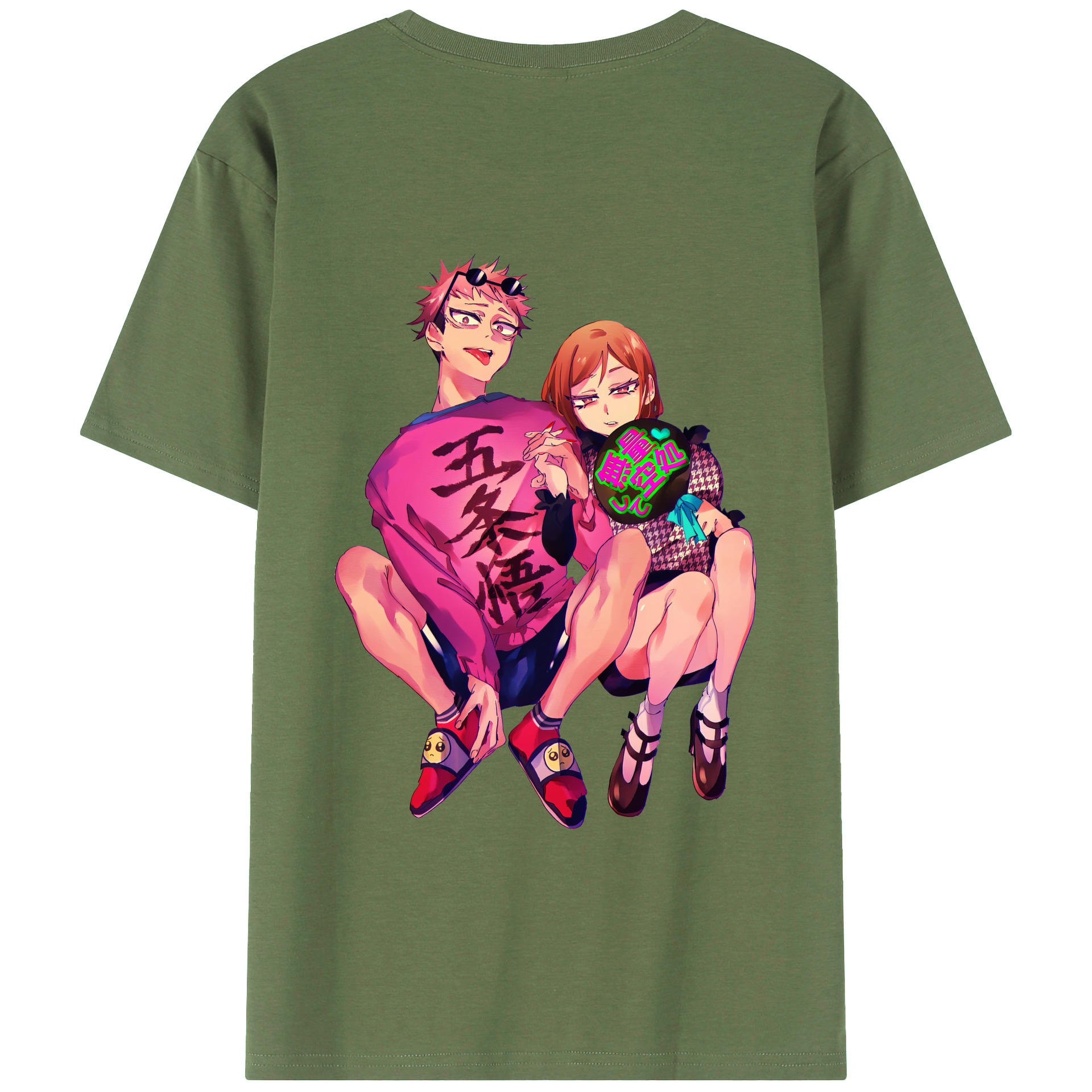 （画像用） 呪術廻戦 Jujutsu Kaisen 綿100％ メンズ半袖Tシャツ（バックプリント） 通気性